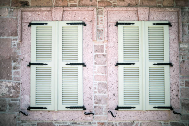 istock Shops Closing With The New Normal, Quarantine and Blue Window With Knob 1270412588
