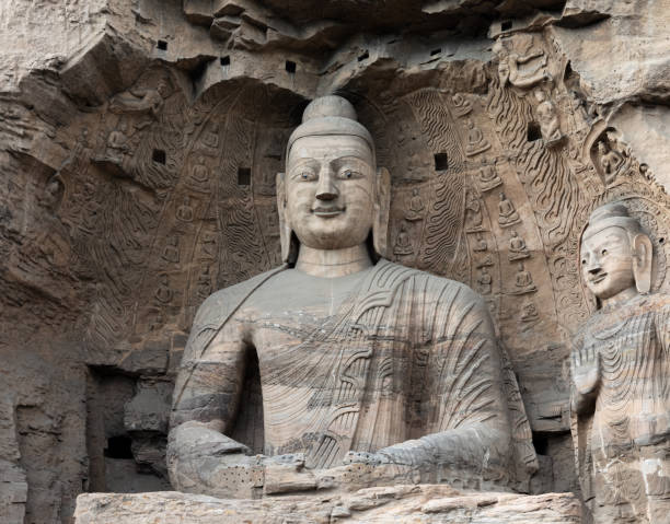 istock Iconic seated Buddha statue at Yungang Grottoes 1270414516