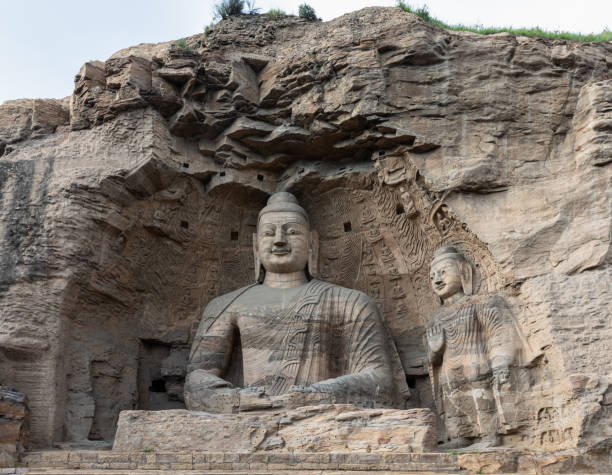 Iconic seated Buddha statue at Yungang Grottoes