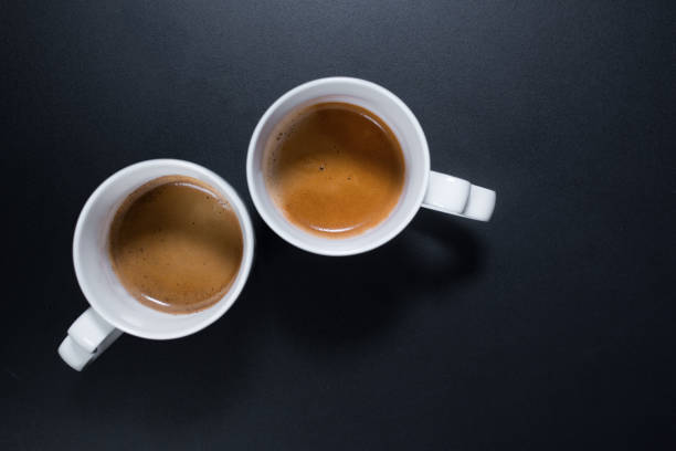 istock Fresh cup espresso coffee milk Food background 1270415392