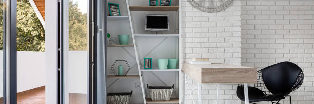 istock Panorama of room with study area 1270415460