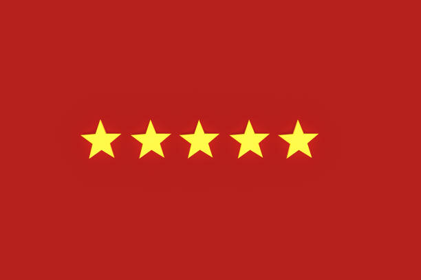 istock Five star service rating concept on white background, 3D rendering 1270418163