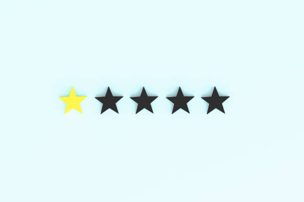 istock Service rating five star concept on blue background, 3D rendering. 1270418166