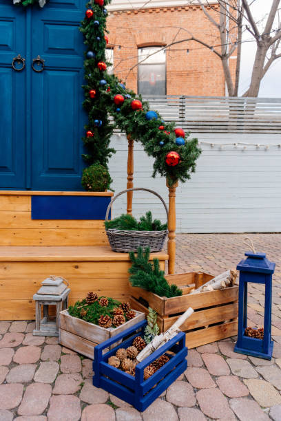 istock Christmas decor of the front door. 1270421864