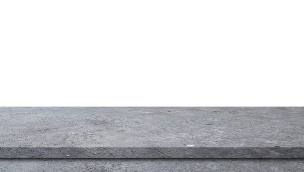 istock Perspective cement floor or concrete shelf table, isolated on a white background. For interior display products and web page. 1270422964