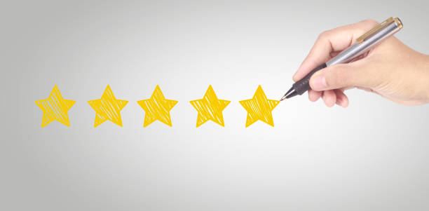 istock Blurred background rating with hand drawn stars 1270424476