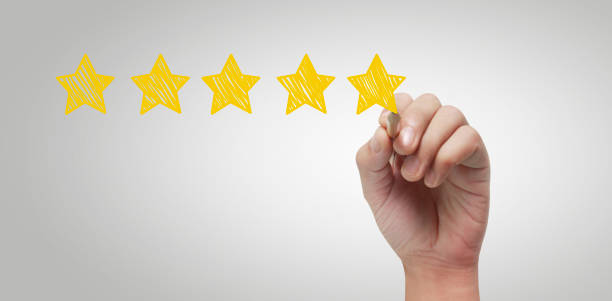 istock Blurred background rating with hand drawn stars 1270424485
