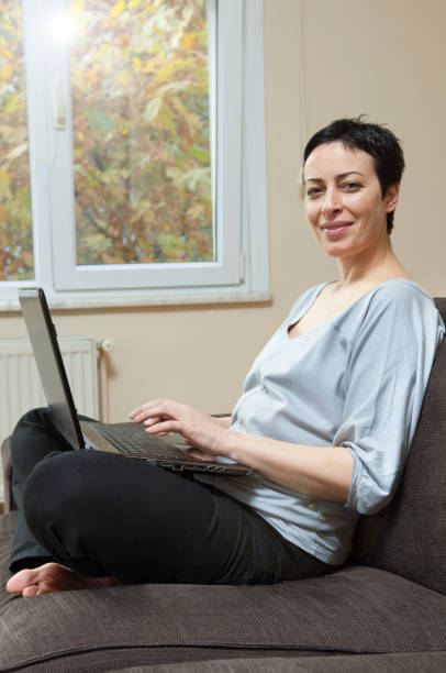 istock Woman using laptop and working from home 1270424563