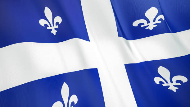 istock The flag of Quebec 3D illustration. 1270425234