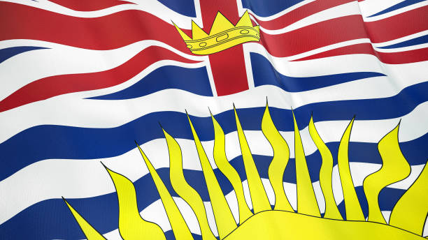 istock The flag ofBritish Columbia3D illustration. 1270425866