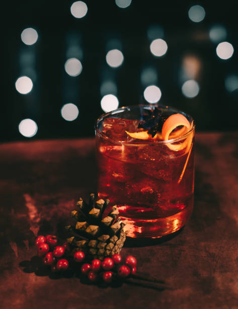 Winter Negroni Cocktail with Orange