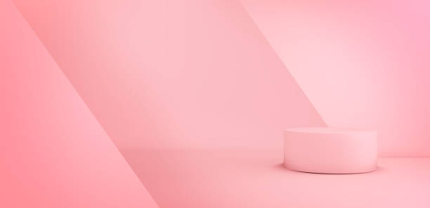 istock Pink pastel 3d mockup or background. Blank minimal abstract geometric stage or platform for product presentation. Modern pink pastel copy space. 3d rendering. 1270426713