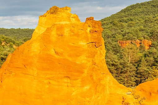 A colorful landscape in the ochres in Roussillon, in Provence