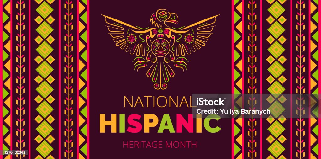 National Hispanic Heritage Month celebrated from 15 September to 15 October USA. Latino American poncho ornament vector for greeting card, banne National Hispanic Heritage Month celebrated from 15 September to 15 October USA. Latino American poncho ornament vector for greeting card, banner, poster and background. National Hispanic Heritage Month stock vector
