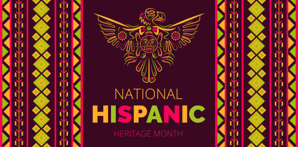 National Hispanic Heritage Month celebrated from 15 September to 15 October USA. Latino American poncho ornament vector for greeting card, banne National Hispanic Heritage Month celebrated from 15 September to 15 October USA. Latino American poncho ornament vector for greeting card, banner, poster and background. hispanic heritage month stock illustrations