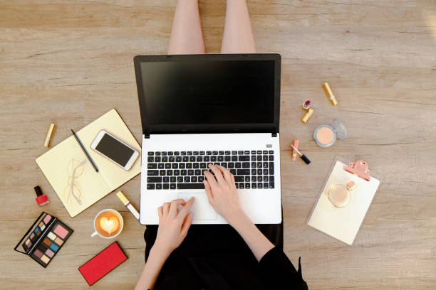 istock Lower body of female with electronics and accessories. 1270433786