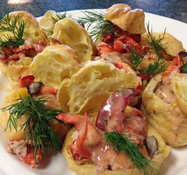 istock Profiterole Filled With Lobster and Morel Mushroom Cream 1270435940