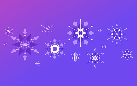 Modern snowing blizzard snow snowflake background gradient vibrant color.