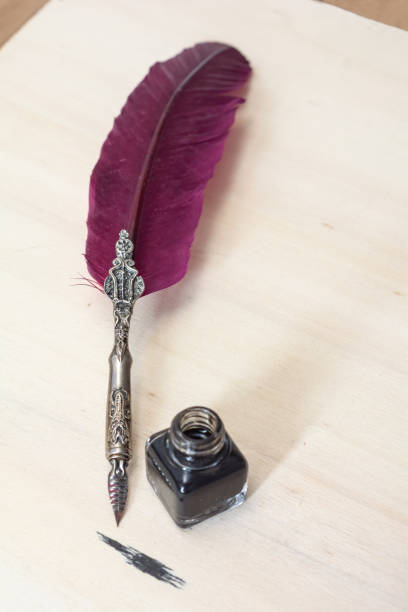 istock silver fountain pen and ink on the desk 1270445737
