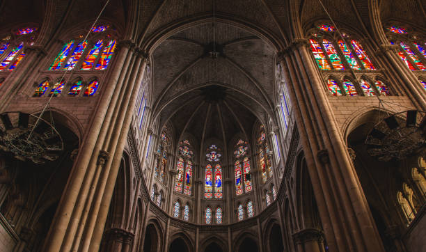Bourges, Centre-Val de Loire, France - Jan 07 2017 : inside the cathedral Saint-Etienne