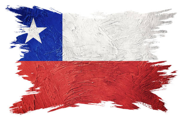 istock Grunge Chile flag. Chilean flag with grunge texture. Brush stroke. 1270445790