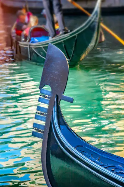 Photo of Venice gondola and reflection  in water,Venice,Italy
