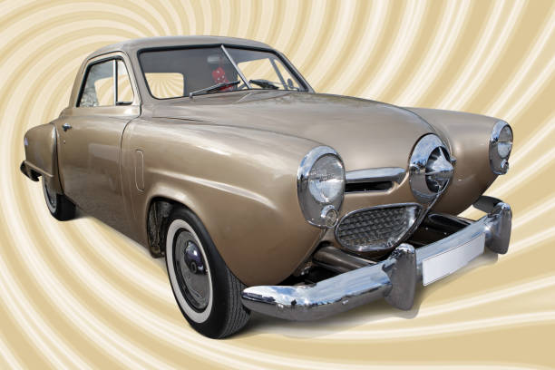 istock 1950s American vintage car isolated on white background with shadows 1270449342