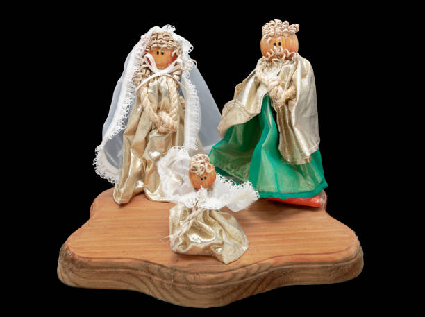 istock Christmas nativity scene decoration on wooden base 1270450405