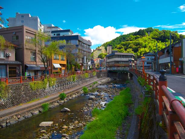 istock Japanese landscape1017 Hot spring town 1270453510