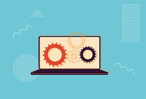 Notebook Computer System Installation Program Development Stock ...