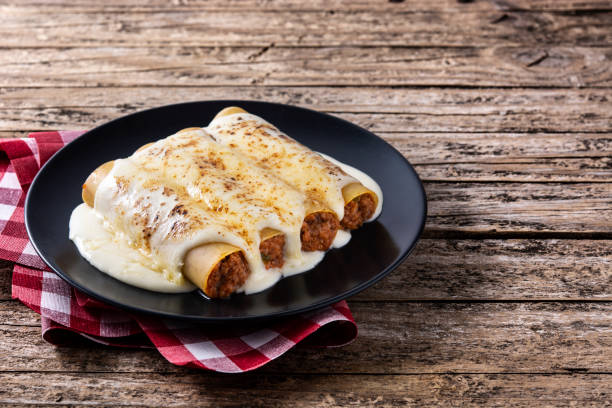 istock Delicious meat cannelloni pasta 1270466399