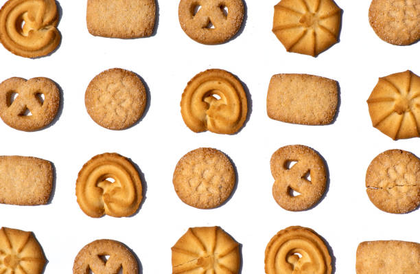 istock Sweet tea cookies on white background flat lay 1270467058