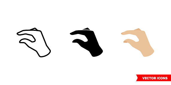 Small gesture icon of 3 types. Isolated vector sign symbol.