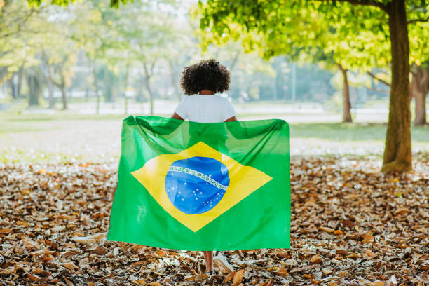 istock Child with Brazil flag, independence day September 7 1270469541