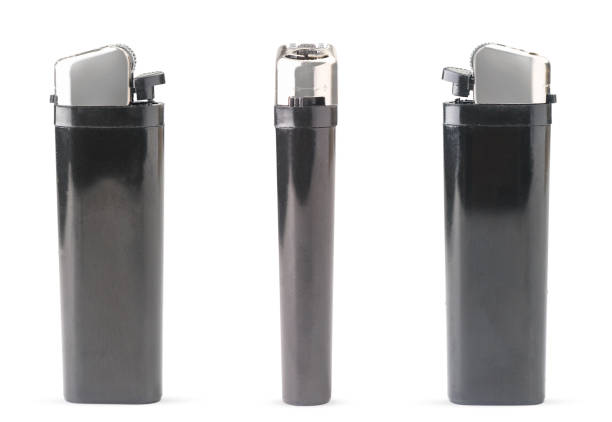 istock Set of black lighters close-up on a white. Isolated 1270469946