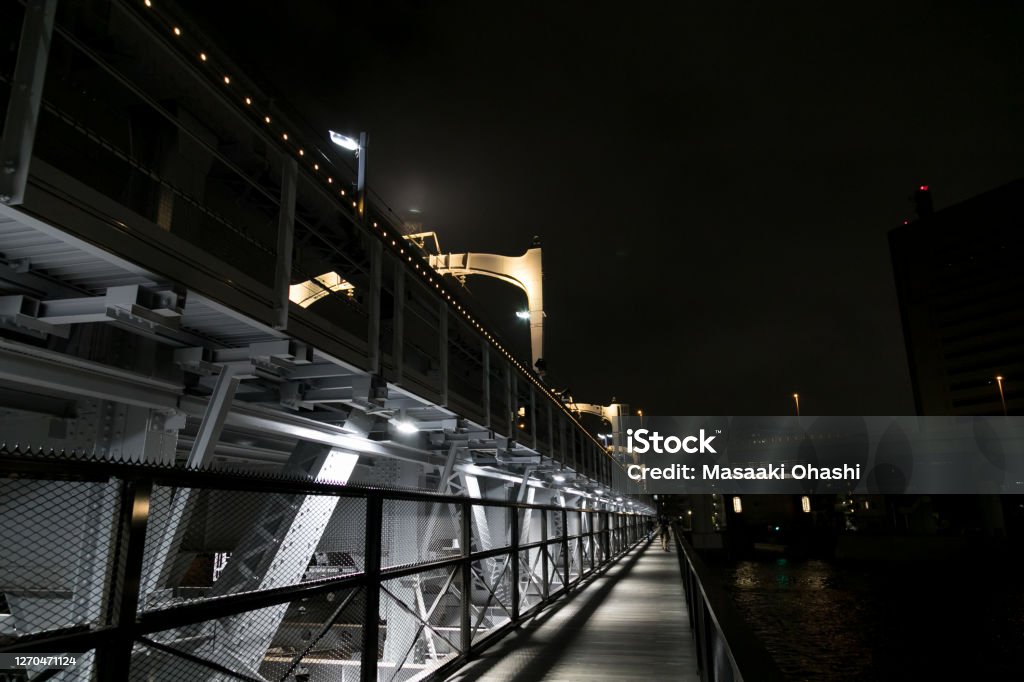 railway bridge over the Sumida River, Taito-ku, Tokyo, Japan Asakusa Stock Photo