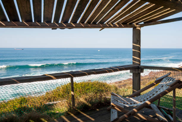 Hammock on terrace with sea views
