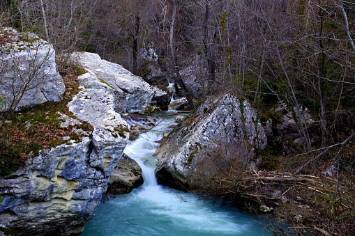 Beautiful cascades of the Verrino river, Molise, Italy