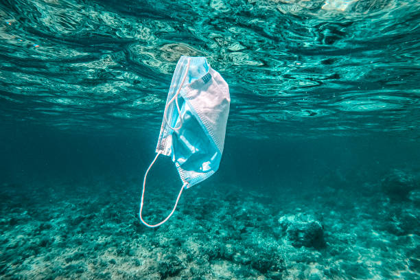 istock Thrown medical mask underwater 1270486699