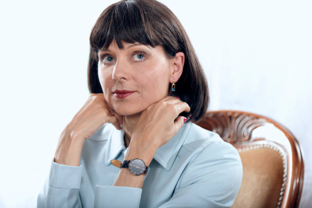 istock Studio shot of mature woman side view looking 1270488535