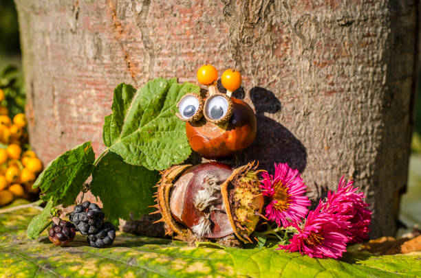istock crafted chestnut figure - autumnal ideas for creative concepts for children 1270488557