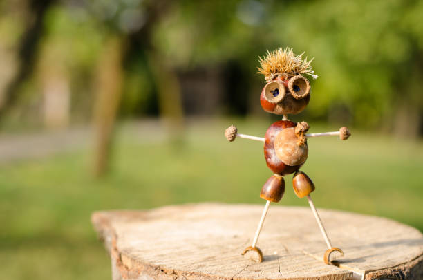 cute figure from autumnal fruits in vibrant autumnal colors