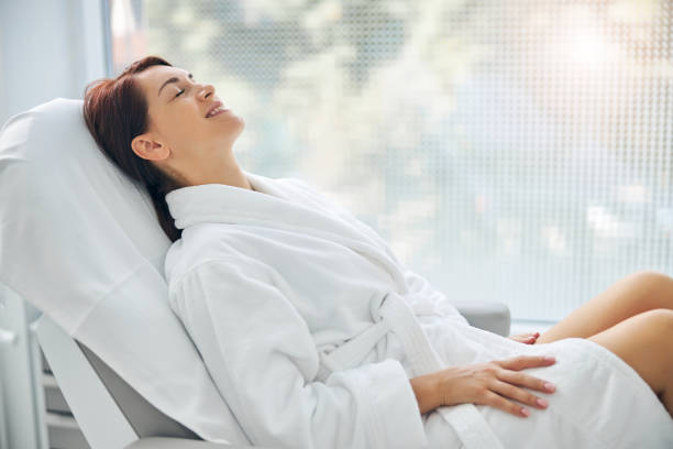 istock Joyful female patient waiting for a beauty procedure 1270488830