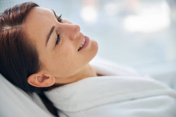 istock Good-looking spa client with a pleased smile 1270488851