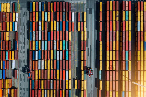 istock Aerial view of a Container harbour 1270493342
