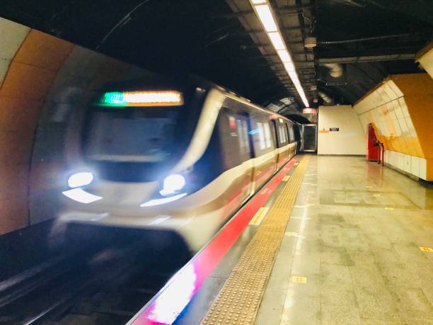 istock Subway Train Arriving At The Station 1270494204