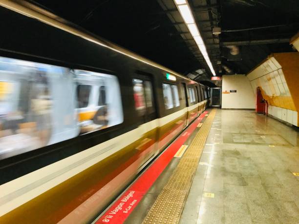 istock Subway Train Arriving At The Station 1270494217