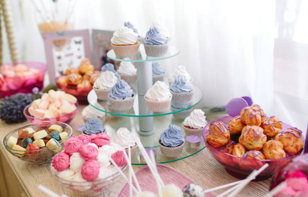 istock Sweet Candy Bar. Multicolored candies, cakes and sweets. 1270495807
