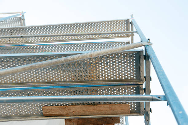 istock Close up photo of scaffolding, construction process, building concept 1270497293