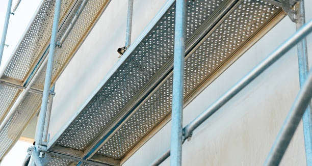 istock Close up photo of scaffolding, construction process, building concept 1270497307